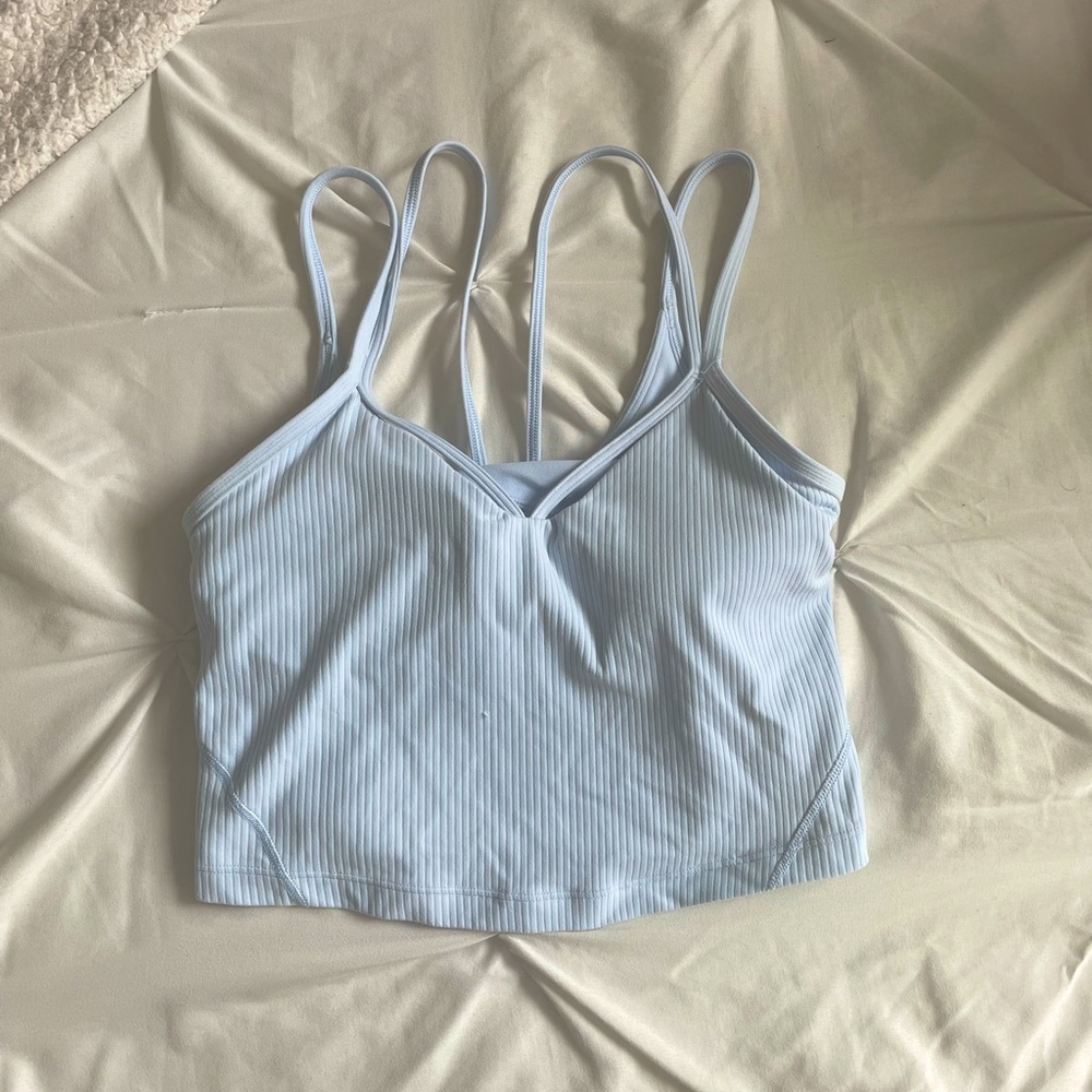 Lululemon Strappy Ribbed Light Blue Align Tank Size 2